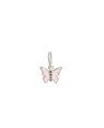 Pingente de Prata Pura de Borboleta com Resina Rosa - G5 - 8mm x 14mm - 0.44gr