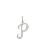 Pingente Letra P Reticulada - G1 - 12mm x 29mm - 0.77gr