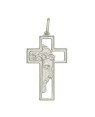 Pingente  Cruz com Face de Cristo Vazado - G1 - 22mm x 25mm - 2.88gr