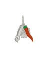 Pingente da Sorte com Trevo, Figa e Pimenta com Resina - G5 - 14mm x 20mm - 3.87gr