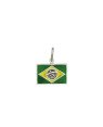 Pingente AG Bandeira Brasil p/ Resina - G5 - 16mm x 20mm - 1.64gr
