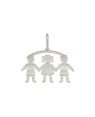 Pingente AG Canga c/ 2 Meninos 1 Menina - G1 - 30mm x 30mm - 2.07gr