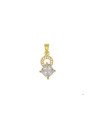 Pingente Fundicao - 11 Zirconia - Redondo Vaz  Pedra Losango - 00 - 8mm x 20mm - 1.28gr