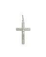 Pingente AG Cruz 25mm c/ Cristo Borda Diamantada  - G1 - 16mm x 34mm - 1.05gr