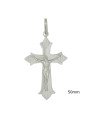 Pingente AG Cruz Portuguesa c/ Cristo e Detalhe nas Pontas 50mm  - G1 - 34mm x 64mm - 6.61gr