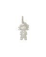 Pingente AG Menina c/ Vestido e Coracao (1-7916) - G1 - 12mm x 28mm - 1.29gr