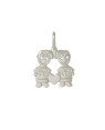 Pingente AG 2 Meninos c/ Coracao Liso (1-7919) - G1 - 20mm x 26mm - 2.34gr
