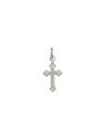 Pingente AG Cruz Portuguesa Lisa c/ Detalhe nas Bordas 15mm - G5 - 10mm x 22mm - 0.52gr