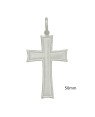 Pingente AG Cruz Borda Lisa Centro Picotado 50mm - G1 - 32mm x 64mm - 7.89gr