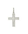 Pingente AG Cruz Borda Lisa Centro c/ Face de Cristo 25X20mm c/ Rodio - G1 - 20mm x 36mm - 2.01gr
