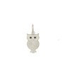 Pingente AG Coruja Pena Estampada 15mm c/ Resina - G3 - 9mm x 15mm - 1.08gr