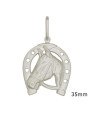 Pingente AG Cavalo c/ Ferradura 35mm - G1 - 32mm x 52mm - 6.22gr
