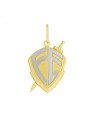 Pingente Escudo  " Fe " 25mm c/ Rodio - 00 - 21mm x 36mm - 2.60gr