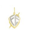 Pingente Escudo Vaz " Fe " 25mm c/ Rodio - 00 - 21mm x 36mm - 1.70gr