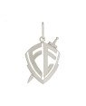 Pingente AG Escudo Vaz " Fe " 25mm  - G1 - 21mm x 36mm - 2.30gr