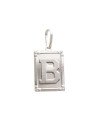 Pingente AG Retangulo Letra  "B"  - G1 - 20mm x 42mm - 3.58gr