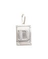 Pingente AG Retangulo Letra  "D"  - G1 - 20mm x 42mm - 3.78gr
