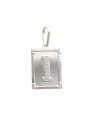 Pingente AG Retangulo Letra  "I"  - G1 - 20mm x 42mm - 3.76gr
