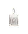 Pingente  AG Retangulo Letra  "M"  - G1 - 20mm x 42mm - 3.30gr