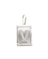 Pingente AG Retangulo Letra  "V"  - G1 - 20mm x 42mm - 3.76gr