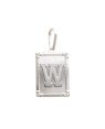 Pingente AG Retangulo Letra  "W"  - G1 - 20mm x 42mm - 3.73gr