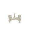 Pingente AG Casal c/ Love 15mm  - G1 - 23mm x 18mm - 1.74gr