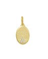 Pingente Oval c/ Oracao e N. S. Aparecida (Rodio) - 00 - 14mm x 30mm - 2.20gr