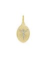 Pingente Oval c/ Cristo Detalhes Diamantado c/ Rodio - 00 - 14mm x 30mm - 2.16gr