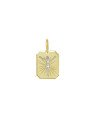 Pingente Placa Chanfrada Cristo Diamantado (Rodio) - 00 - 12mm x 21mm - 1.62gr
