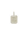Pingente AG Placa Chanfrada Cristo Diamantado - G1 - 12mm x 21mm - 1.58gr