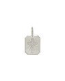 Pingente AG Placa Chanfrada Cruz Diamantado  - G1 - 12mm x 21mm - 1.76gr