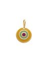 Pingente Olho Grego 15mm (Amarelo/Verde/Rosa Escuro) - 00 - 15mm x 22mm - 1.21gr