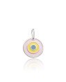 Pingente AG Olho Grego 15mm (Rosa Claro/Amarelo/Azul Claro) - G3 - 15mm x 22mm - 1.58gr