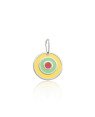 Pingente AG Olho Grego 15mm (Amarelo/Verde/Rosa Escuro) - G3 - 15mm x 22mm - 1.58gr