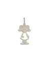 Pingente AG Menina Vestido Vazado 20mm  - G1 - 13mm x 28mm - 1.28gr
