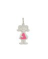 Pingente AG Menina Estampada 20mm c/ Resina - G5 - 13mm x 28mm - 1.45gr
