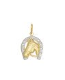 Pingente Cavalo c/ Ferradura 18mm c/ Rodio - 00 - 15mm x 29mm - 1.40gr