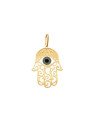 Pingente Mao Fatima Foto Corrosao Vaz (Branco/Azul/Preto) - 00 - 23mm x 39mm - 1.30gr