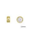 Pingente Fundicao - 1 Zirconia - Redondo 12mm  - 00 - 12mm x 12mm - 2.80gr