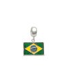 Pingente AG Berloque Bandeira Brasil  - G5 - 15mm x 22mm - 2.04gr