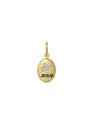 Pingente Oval Espirito Santo Reticulado e Jesus (Rodio Resina) - 00 - 10mm x 22mm - 0.80gr