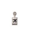 Pingente AG Berloque Retangulo 14mm c/ Aviao Passport  - G5 - 14mm x 1mm - 2.03gr