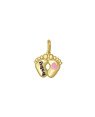 Pingente 2 Pezinho 13mm Baby e Coracao (c/ Resina) - 00 - 16mm x 21mm - 1.10gr