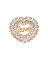 Pingente Fundido Coracao Love c/ 22 Zirconia  - 00 - 32mm x 30mm - 6.89gr
