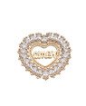 Pingente Fundido Coracao Amor c/ 22  Zirconia  - 00 - 32mm x 30mm - 6.99gr