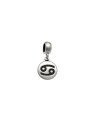Pingente AG Berloque (Envelhecida) Signo Cancer Liso c/ Simbolo Reticulado - G5 - 11mm x 22mm - 1.45gr