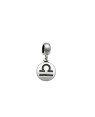 Pingente AG Berloque (Envelhecida) Signo Libra Liso c/ Simbolo Reticulado - G5 - 11mm x 22mm - 1.48gr