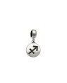 Pingente AG Berloque (Envelhecida) Signo Sagitario Liso c/ Simbolo Reticulado - G5 - 11mm x 22mm - 1.47gr
