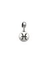 Pingente AG Berloque (Envelhecida) Signo Peixes Liso c/ Simbolo Reticulado - G5 - 11mm x 22mm - 1.47gr
