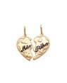 Pingente Coracao Cara Metade "Mae e Filha"  (Resina) - 00 - 25mm x 29mm - 2.50gr